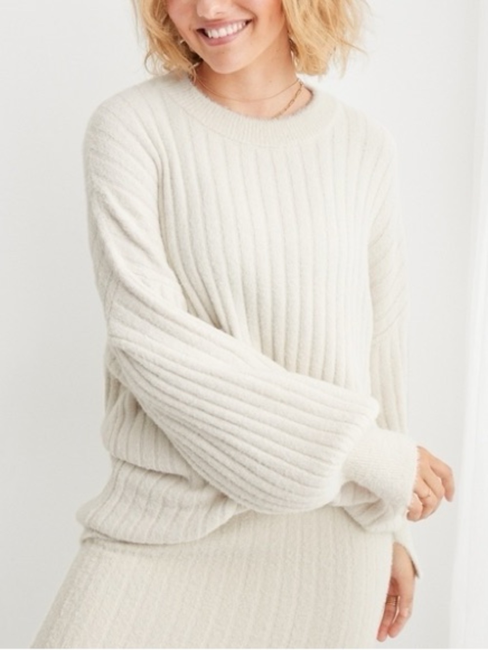 Aerie Buttercream Crewneck Sweater